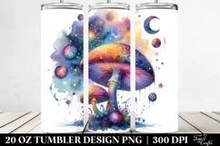 Colorful Watercolor Magical Celestial Astral Mushroom Product Image 2