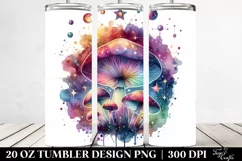 Colorful Watercolor Magical Celestial Astral Mushroom Product Image 2