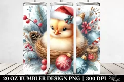 Watercolor Baby Chicken with Christmas Decorations, 20 Oz Product Image 2