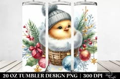 Cute Watercolor Chicken with Christmas Decorations 20 Oz Product Image 2