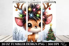 Expressive Winter Deer Baby Watercolor 20 Oz Tumbler Product Image 2
