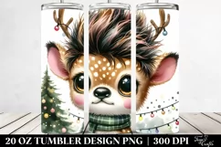 Expressive Winter Deer Baby Watercolor 20 Oz Tumbler Product Image 2