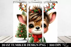 Expressive Winter Deer Baby Watercolor 20 Oz Tumbler Product Image 2