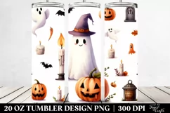Simple Funny Halloween Clipart, Candle 20 Oz Tumbler Product Image 2