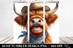 Highland Cow Portrait,Sun Hat | 20 Oz Tumbler Product Image 2