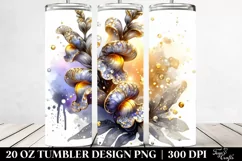 Gold Snapdragon Tumbler sublimation Clipart Product Image 2