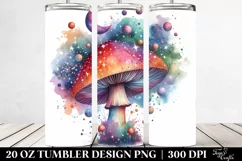 Colorful Watercolor Magical Celestial Astral Mushroom Product Image 2