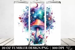 Magical Astral Mushroom Watercolor Clipart Product Image 2