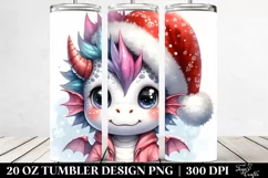 Expressive Baby Dragon with Santa Hat Clipart Product Image 2
