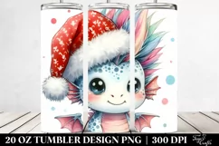 Expressive Baby Dragon with Santa Hat Clipart Product Image 2