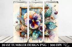 Abstract Wooden Pansy | 20 Oz Tumbler Product Image 2