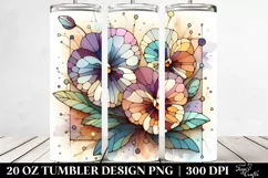 Abstract Wooden Pansy | 20 Oz Tumbler Product Image 2