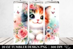 Colorful Cute Cat Tumbler Design | 20 oz Tumbler Product Image 2