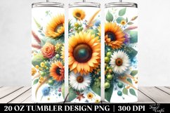 Vibrant Sunflower Tumbler Design | 20 oz Tumbler Product Image 2