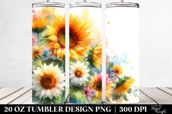 Vibrant Sunflower Watercolor Tumbler Product Image 2