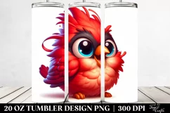 Colorful Cartoon Cardinal Eyes Tumbler Product Image 2