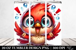 Colorful Cartoon Baby Cardinal | 20 Oz Tumbler Product Image 2