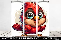 Colorful Cartoon Cardinal Eyes Tumbler Product Image 2