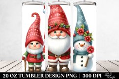 Gnomes Behind Snowman, Winter Clipart, 20 Oz Tumbler Product Image 2
