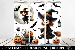 Funny Halloween Witch Clipart | 20 oz Tumbler Product Image 2