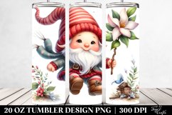 Cute Gnome in the Air with Gardenia | 20 oz Tumbler Product Image 2