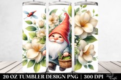 Cute Gnome in the Air with Gardenia | 20 oz Tumbler Product Image 2
