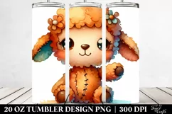 Vibrant Watercolor Plush Lamb | 20 Oz Tumbler Product Image 2