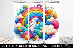 Colorful Whimsical Rainbow Clouds | 20 oz Tumbler Product Image 2
