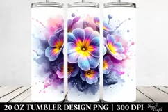20 Oz Tumbler Sublimation | Glossy Watercolor Splash Product Image 2