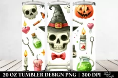 Funny Halloween Skull Clipart | 20 oz Tumbler Product Image 2
