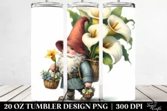 Detailed Gnome with Calla Lily Bouquet | 20 oz Tumbler Product Image 2