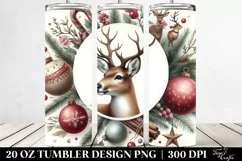 Christmas Reindeer Image | 20 oz Tumbler Product Image 2