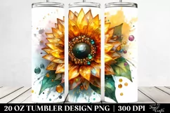 20 Oz Tumbler Sublimation | Shiny Watercolor Splash Product Image 2