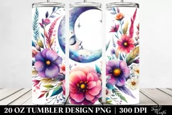 Vibrant Whimsical Moon with Flowers | 20 oz Tumbler Product Image 2
