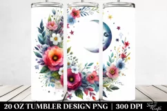 Whimsical Moon with Flowers | 20 oz Tumbler Product Image 2
