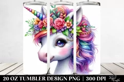 Cute Baby Unicorn with Wreath Clipart Product Image 2