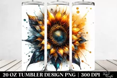 20 Oz Tumbler Sublimation | Shiny Watercolor Splash Product Image 2