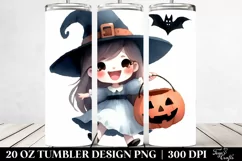 Simple Funny Halloween Clipart, Witch 20 Oz Tumbler Product Image 2