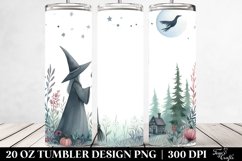 Simple Witch Watercolor Image | 20 oz Tumbler Product Image 2