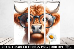 Highland Cow Portrait,es,Daisy | 20 Oz Tumbler Product Image 2