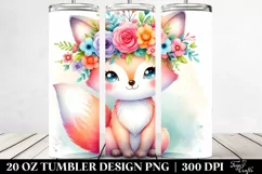 Pastel Fox Flower Crown | 20 oz Tumbler Product Image 2