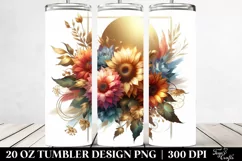 Colorful Sunflower Frame with Gold Foil | 20 oz Tumbler Product Image 2