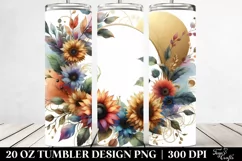 Colorful Sunflower Frame with Gold Foil | 20 oz Tumbler Product Image 2