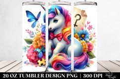 Colorful Baby Unicorn Clue. 20 Oz Tumbler Design Product Image 2
