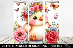 Cute Cartoon-Style Chicken | 20 oz Tumbler Product Image 2