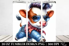 Cute Baby Cow Jeans Run | 20 oz Tumbler Product Image 2