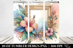 Pastel Hibiscus Stained | 20 oz Tumbler Product Image 2