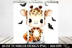 Baby Giraffe with Spooky Halloween Theme 20 Oz Tumbler Product Image 2