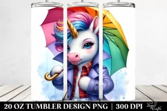 Cute Baby Unicorn Raincoat Pose | 20 oz Tumbler Product Image 2