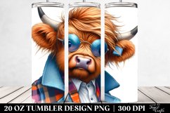 Vibrant Baby Highlandcow with Cool Haircut 20 Oz Tumbler Product Image 2